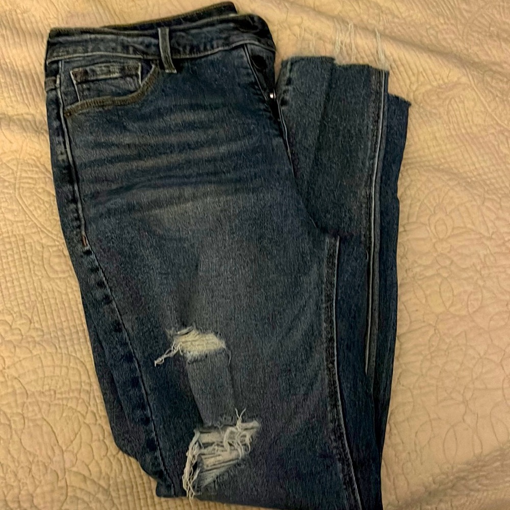 Old navy woman’s button front rockstar super skinny high rise cropped Jeggings